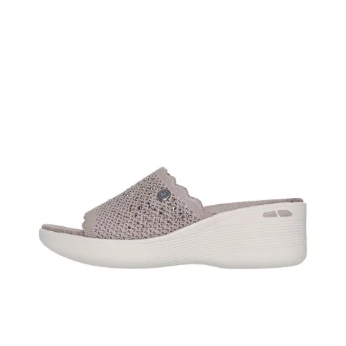 Martha Stewart x Skechers Pier Lite Slip-Resistant Abrasion-Resistant Slide Slippers Women's Taupe