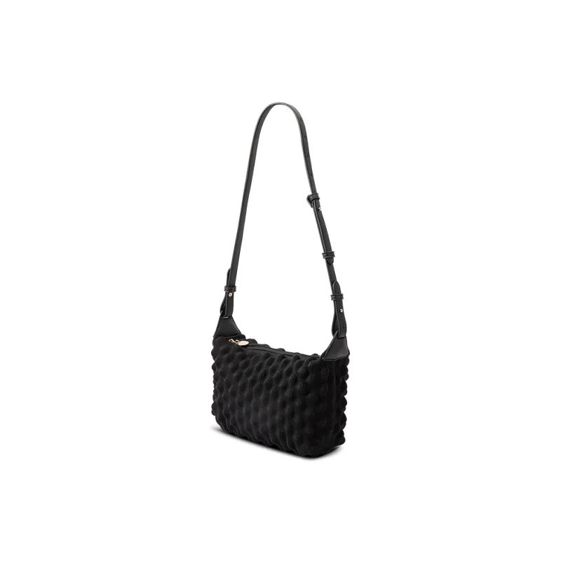 JC DAMO Eco-Friendly Yarn One Shoulder Handbags Women's Rose Red/Black-12