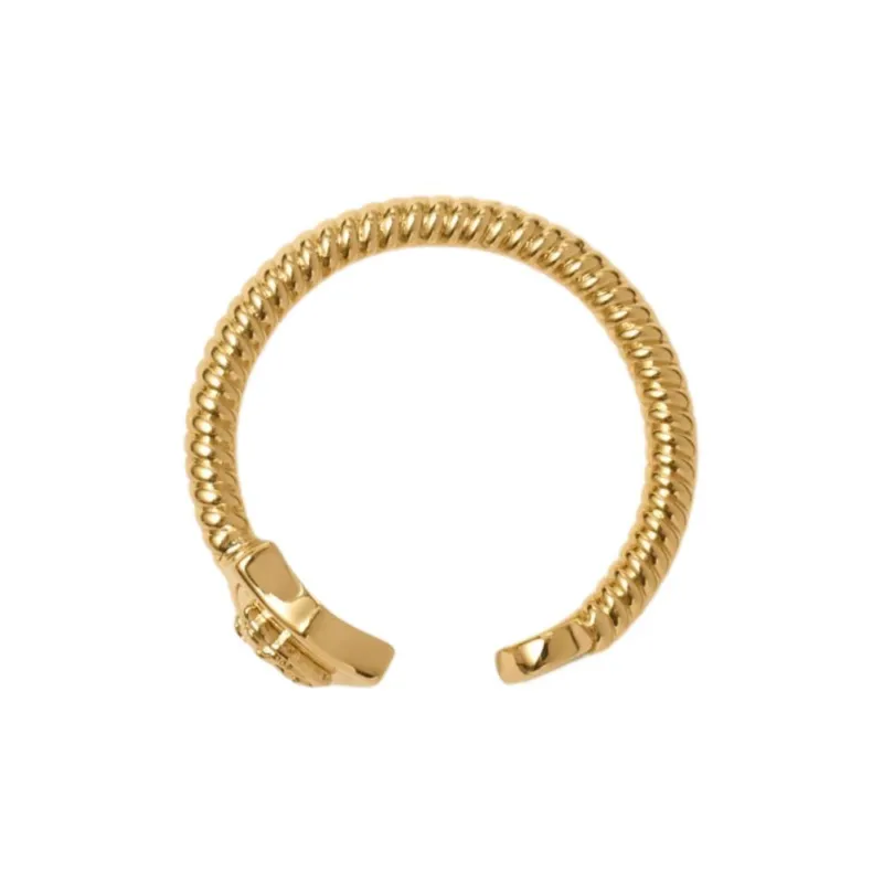 Burberry Brass Gold Plated Mother Of Pearl Rings Women's Gold-1