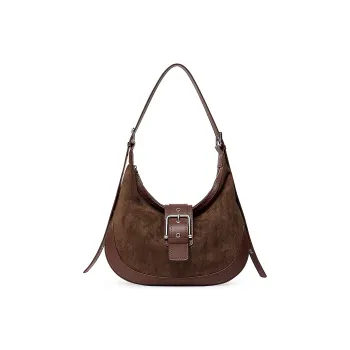 Teenmix Cow Leather Shoulder Bag Large Size Women's Coffee/Caramel