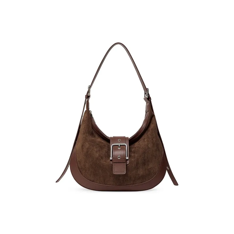 Teenmix Cow Leather Shoulder Bag Tubas Women's Coffee/Caramel-7