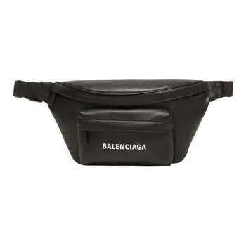 Balenciaga Cow Leather Fanny Pack Regular Unisex Black