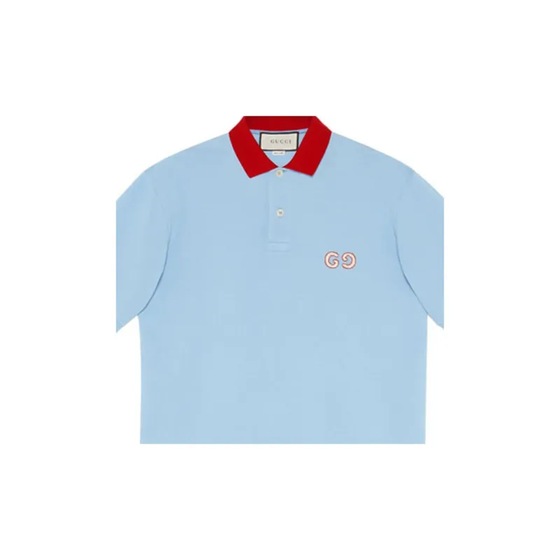 GUCCI Polo Shirts Men Blue-4