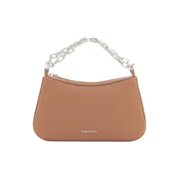 Alexander McQueen T Bar Grained Lambskin Coin Purse Handbag Mini Women's Brown