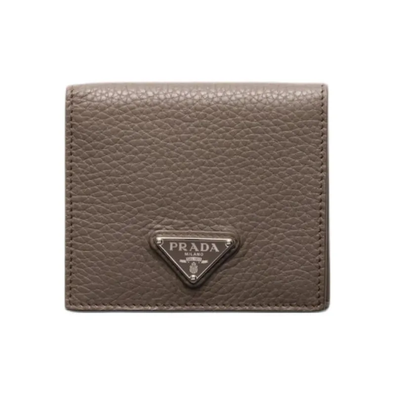 PRADA Leather Wallet Men's Bamboo Gray-0