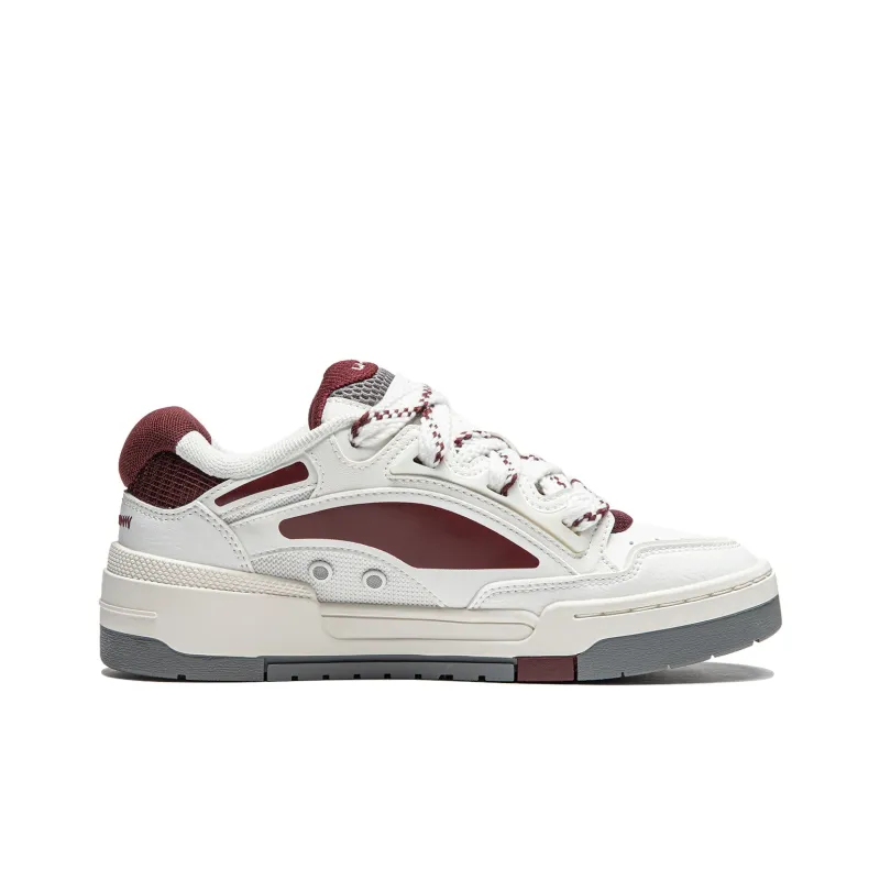 LiNing Journey V2 Slip Resistant Cushioning Wear Resistant Support Low Top Skateboard Shoes Women's White Red-1
