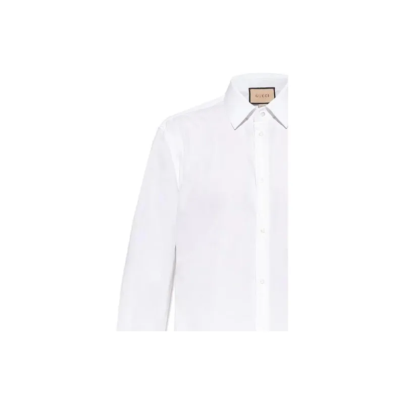 GUCCI Logo Patch Long Sleeved Shirt-3