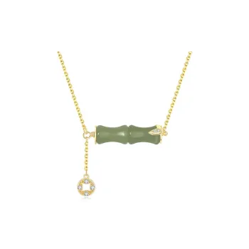 Long Fu Hetian Jade Necklaces Green Jade Women's