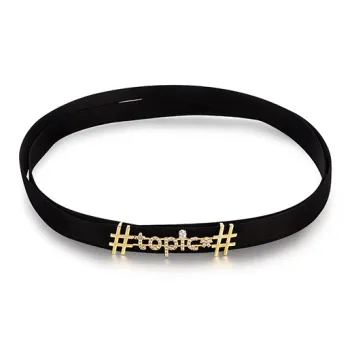 Glam Ever Gold-Plated Collarbone Neck Chain Jewelry Accessory Women's Black Gold