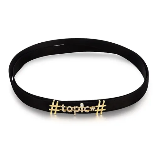 Glam Ever Gold-Plated Collarbone Neck Chain Jewelry Accessory Women's Black Gold