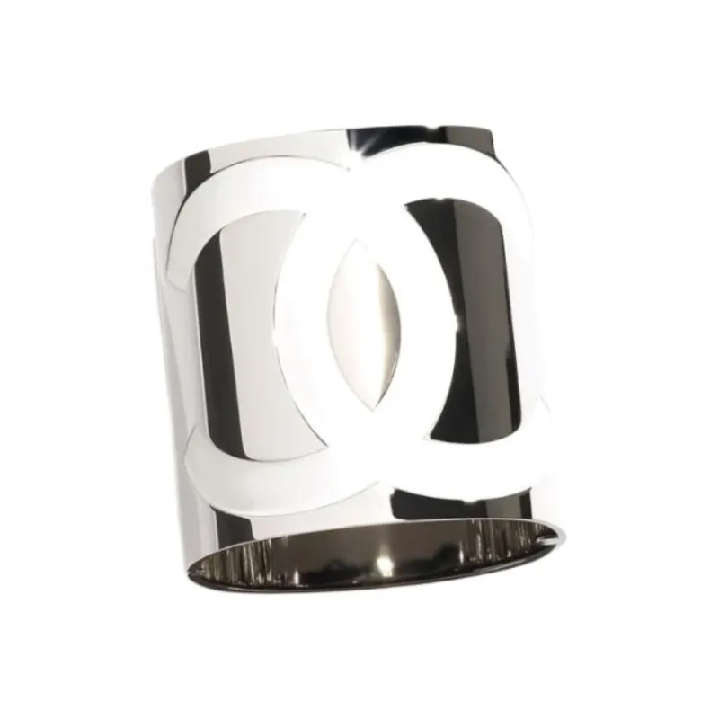 CHANEL Metal Resin Bangles Women's Silver-1