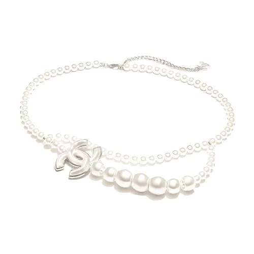 CHANEL Metal Waist Chains Women's White -
