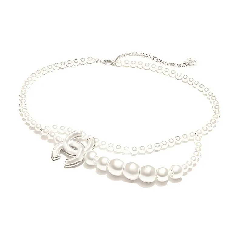 CHANEL Metal Waist Chains Women's White --0