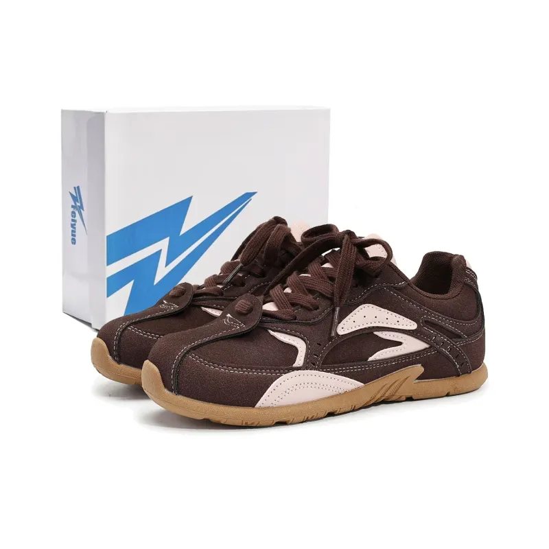 Feiyue Skateboard Shoes Women's Low Top Brown/Khaki-14