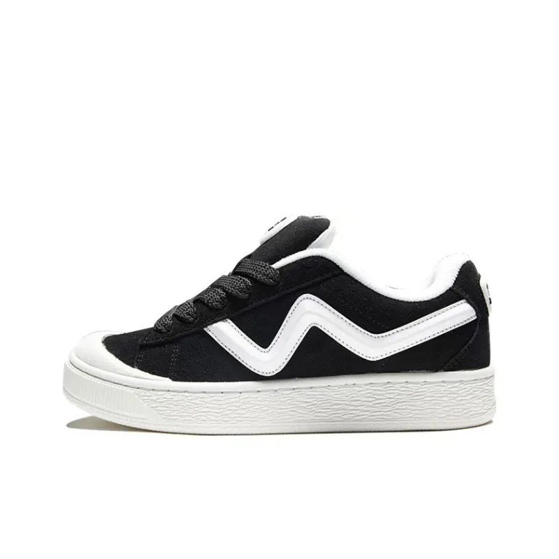 TOFAVE x GZOZ Coverage Anti Slip And Wear Resistant Low Top Skateboard Shoes Unisex Black White-0