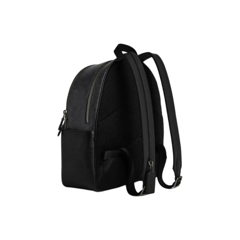 COACH Court PVC Polyvinyl Chloride Backpack Medium Size Women's Charcoal Black & Black-1