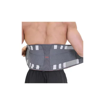 PROIRON Back Support Braces Basketball Running Fitness Breathable Warm Protective Gray Orange Elastane Polyester Unisex