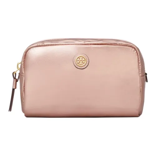 TORY BURCH VIRGINIA Metal Nylon Makeup Bag Women's Pink Gold