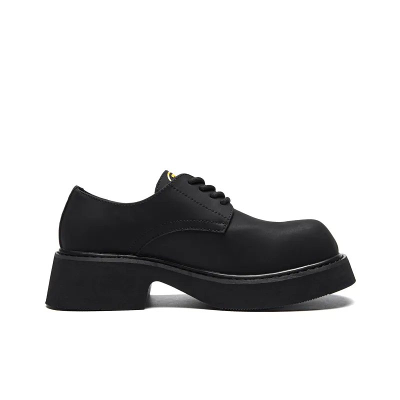 TOM TAILOR Obsidian Shadow Platform Oxford Shoes Casual Shoes Men's Black-1