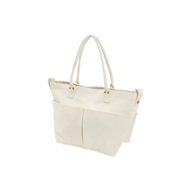 NITORI Canvas Handbag Japanese Style Modern Minimalist Versatile Commute Essential Canvas Bag Regular Unisex White-2