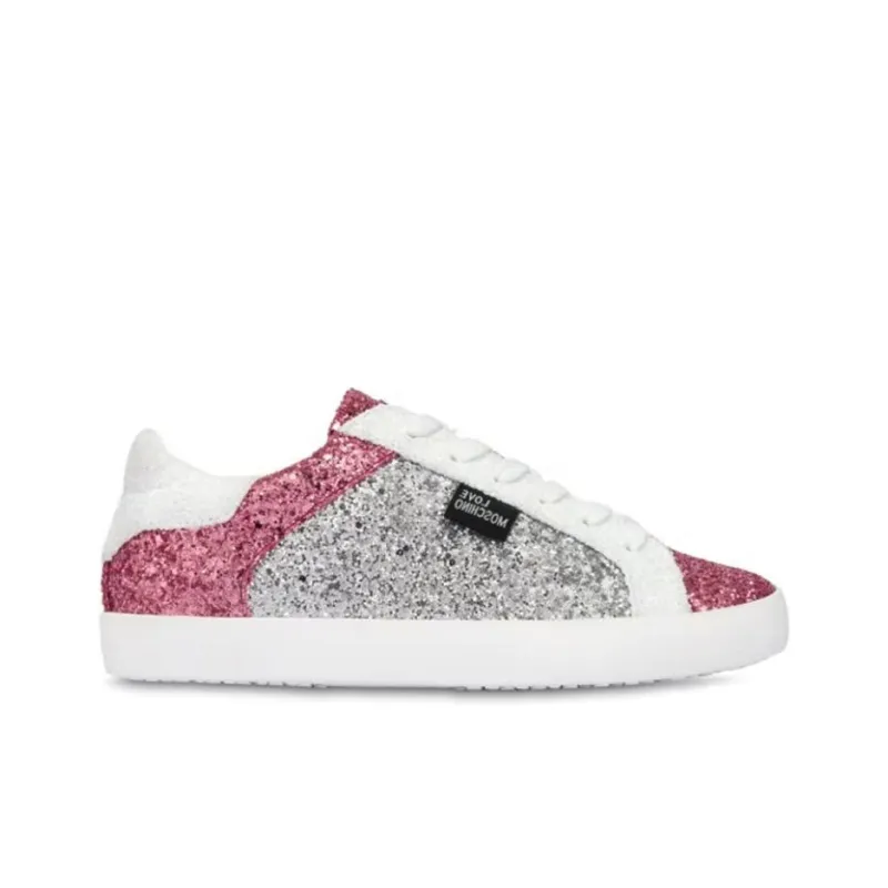 LOVE MOSCHINO Low Top Stylish Skateboarding Shoes Women's Pink-1