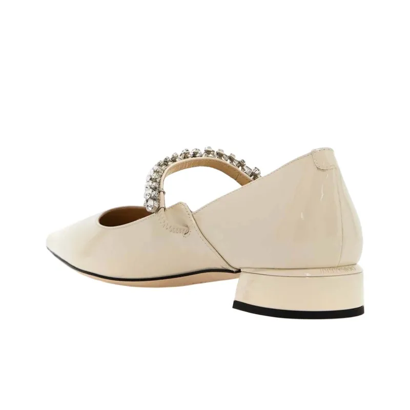 Jimmy Choo Bing Chunky Heel Casual Single Shoes Women's Ecru-2