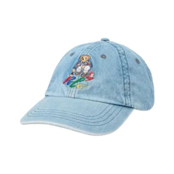 Polo Ralph Lauren Cotton, Cow Leather Baseball Caps Unisex Blue