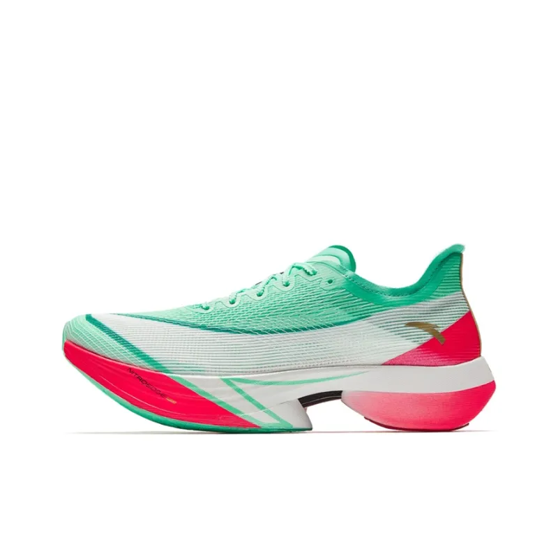 Anta C10 Pro Slip Resistant Breathable Low Top Running Shoes Men's Red Green Mismatched-1