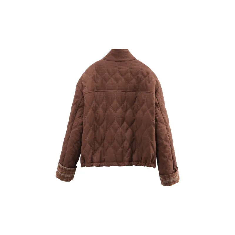 A Paradise For Awakening Puffer Jacket Women's Coffee-1