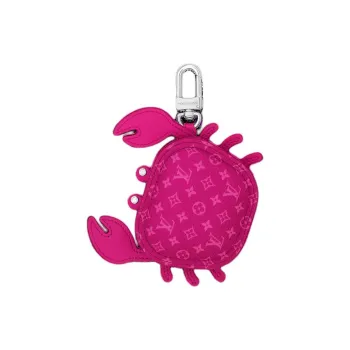 LOUIS VUITTON Canvas Crab Bag Coin Purse Earphone Case Charm Bag Merch Men's Pink
