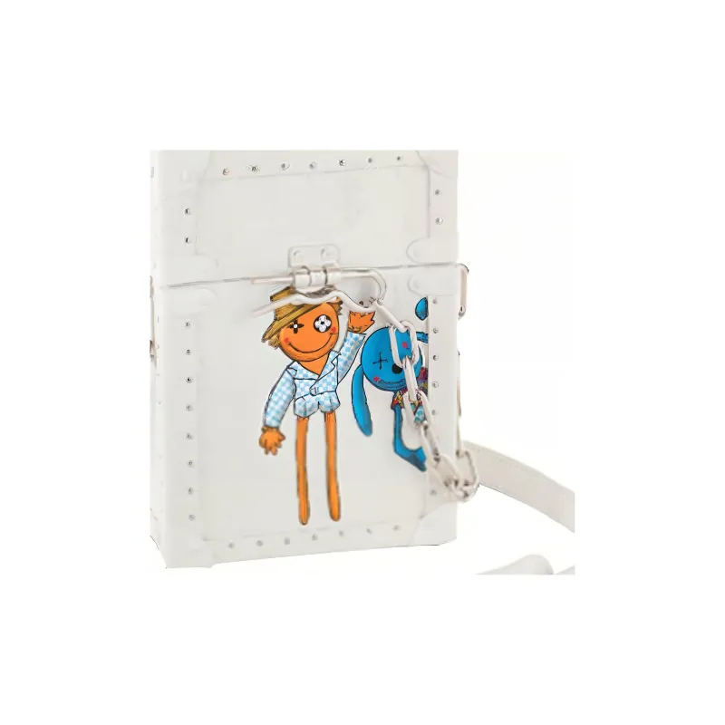 LOUIS VUITTON Trunk Leather Soft Box Small Square Bag, Crossbody Bag, Shoulder Bag Men's White-1