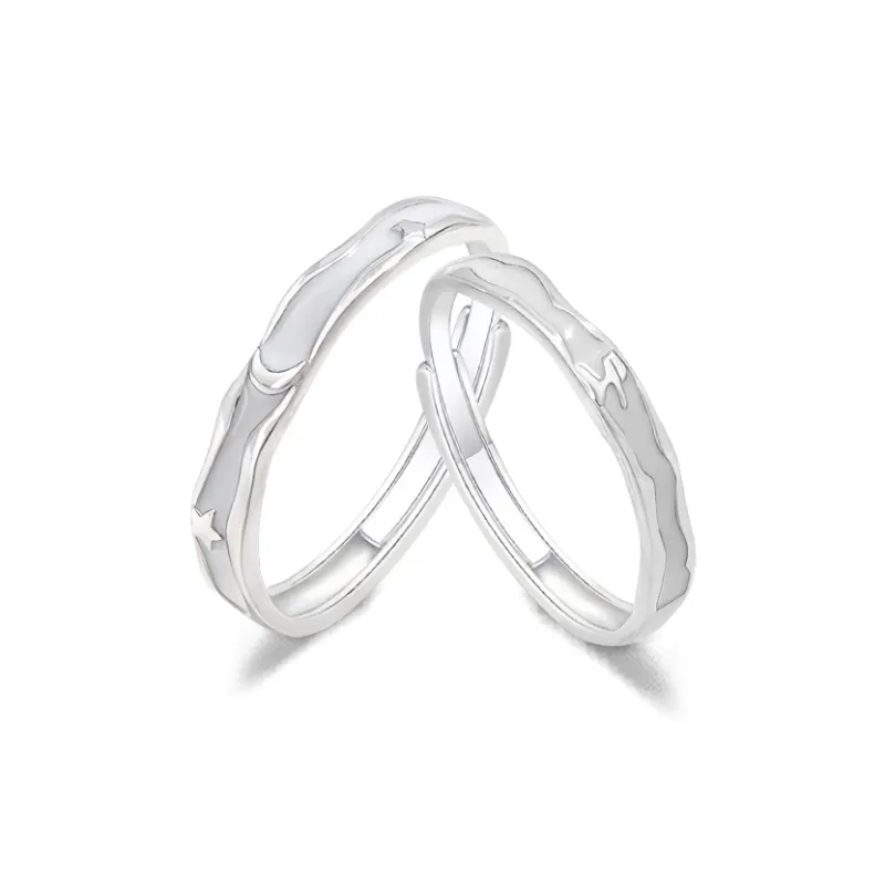 FORCHI Zircon Rings Unisex Anniversary Birthday Gift-0