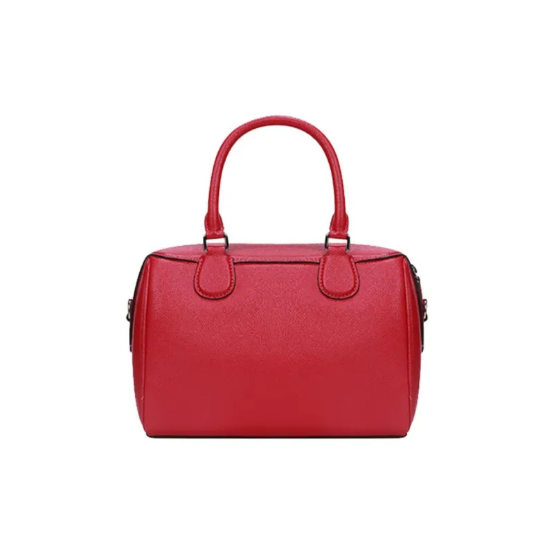 COACH Bennett Cow Leather Boston Bag Handbag Crossbody Bag Mini Women's Red-4