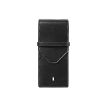 MONTBLANC Calfskin Pen Pouch Storage Bag Men's Black