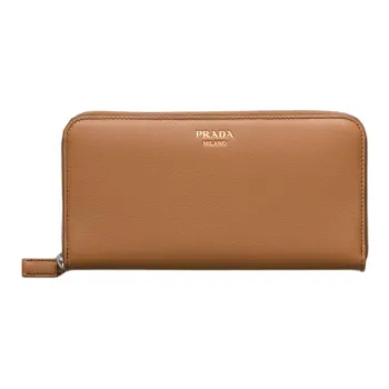 PRADA Leather Wallet Unisex Caramel