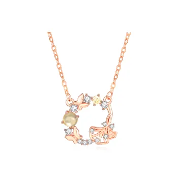 OONEE S925 Silver Necklaces Women's Rose Gold