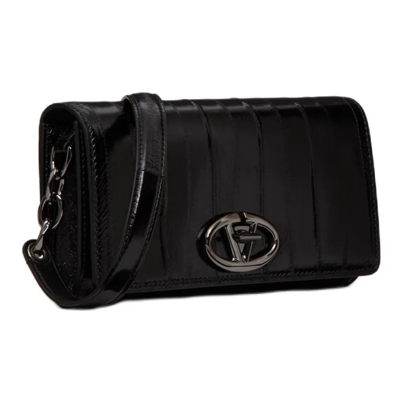Valentino Vlogo Eel Skin Shoulder Bag, Crossbody Bag, Wallet Women's Black-1