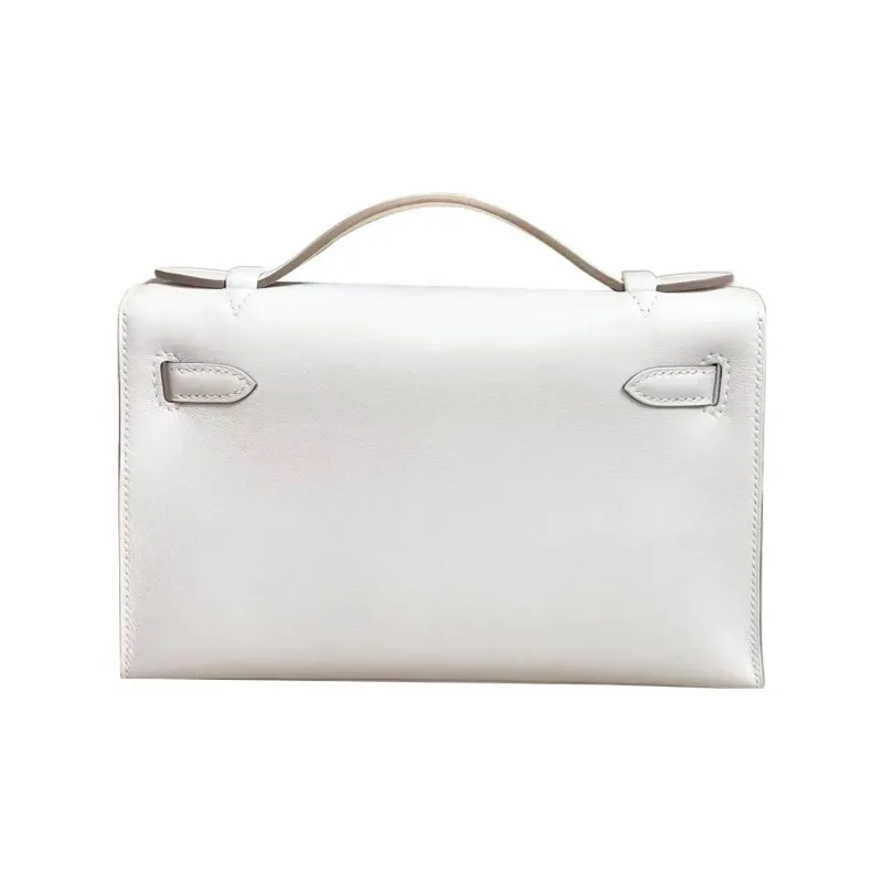 HERMES Mini Kelly Generation 1 Swift Leather Kelly Bag Handbags Women's M4 Gris Pale Cream Gray-1
