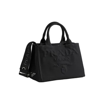 PRADA Canvas Canvas Bag Tote Bag Shopping Bag Shoulder Bag Crossbody Bag Handbag Women's Black
