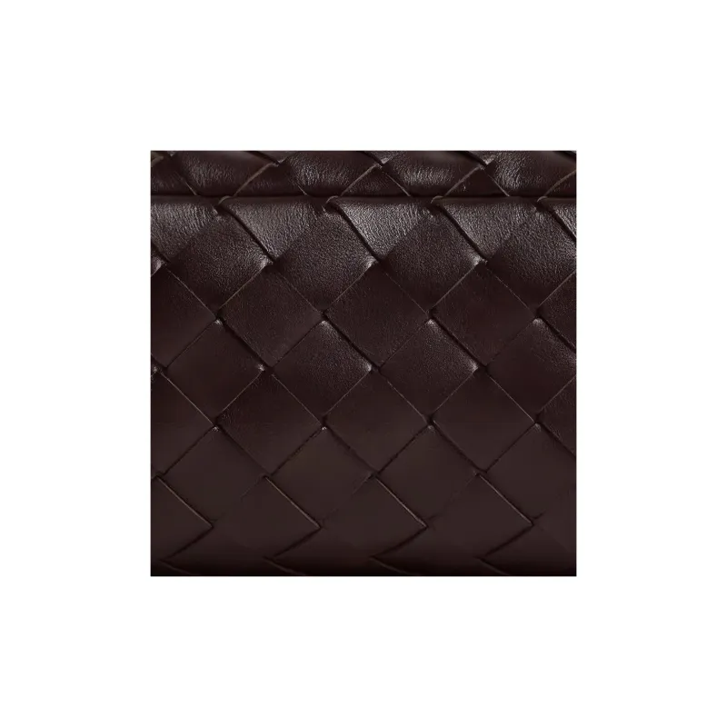 Bottega Veneta Cow Leather Clutch Medium Size Men's Chocolate Brown-3