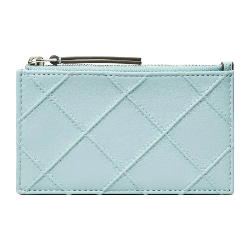 TORY BURCH Fleming Nappa Leather Card Holder Regular Women's Light Blue-0