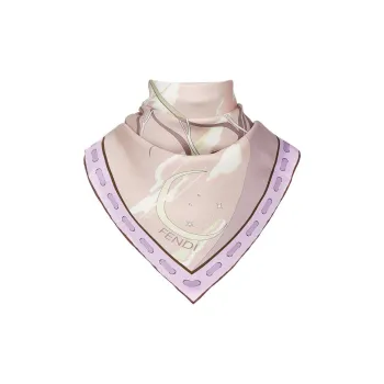 FENDI Silk Scarves Women's Pink