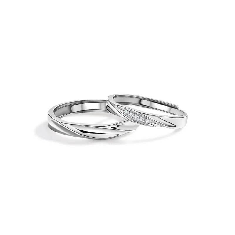 PEAK S925 Silver Ring Pair Unisex-6