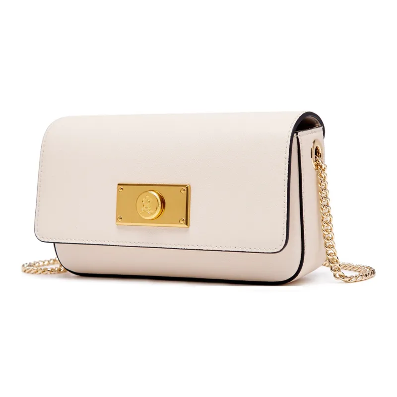 Montagut Cow Leather Small Square Bag Shoulder Bag, Crossbody Bag Regular Women's Black/White/Mustard Green-6