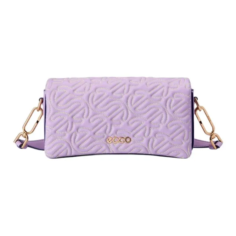Ecco Cow Leather Crossbody Bag Shoulder Bag Small Size Women's Lavender-0