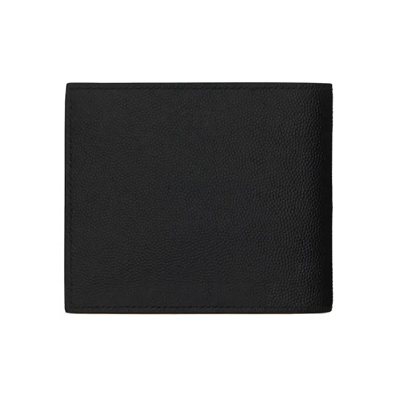SAINT LAURENT Grained Embossed Leather Wallet Men's Black-1