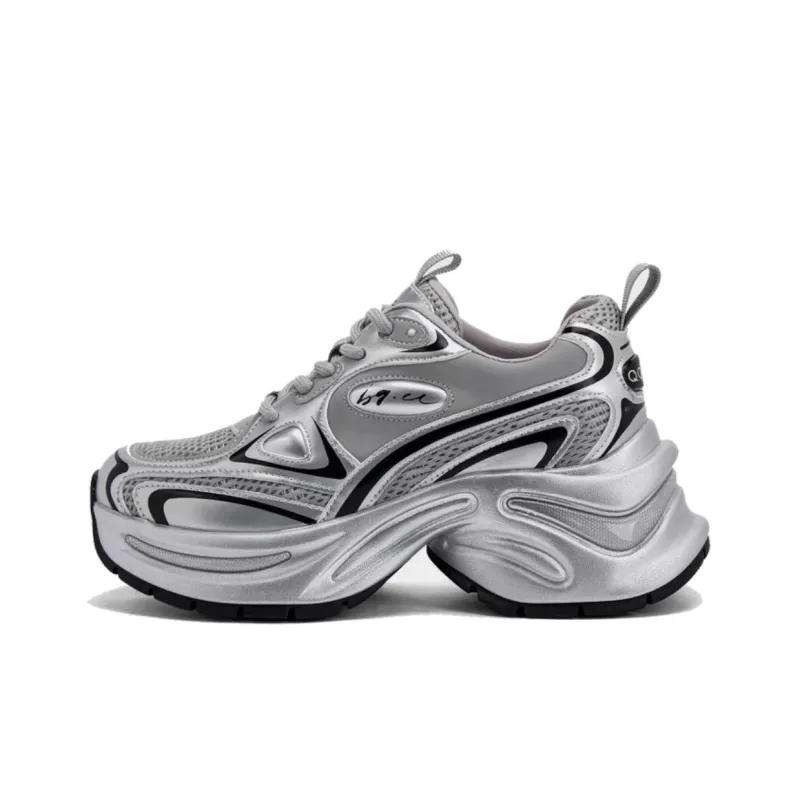 OBWA Cushioning Anti-Slip Wear-Resistant Breathable Coverage Impact-Resistant Low-Top Chunky Sneakers Women's-0