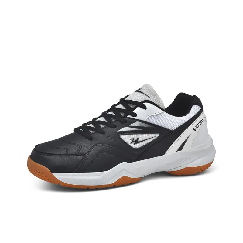 Binary Cushioning Rebound Abrasion Resistant Lightweight Slip Resistant Low Top Badminton Shoes Men's White Black-1