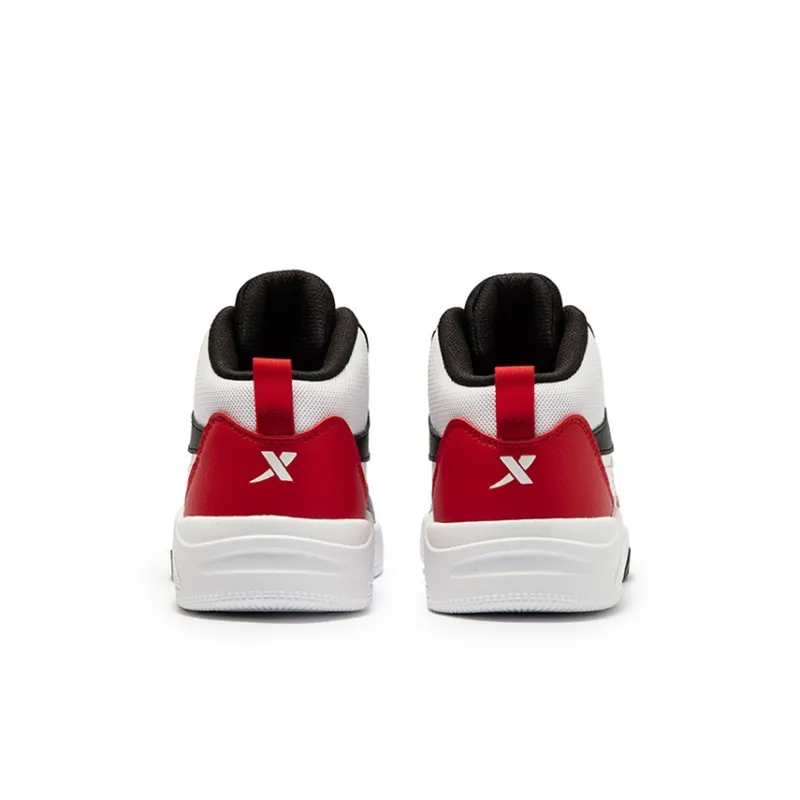 XTEP Non slip Support Mid Top Kids' Skateboarding Shoes Black T Step White Scholar Red Teenagers-2
