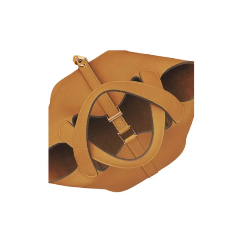 HERMES Picotin Lock Little Bull Leather Bucket Bag Basket Bag Handbag 18 Women's 2S Sesame-4